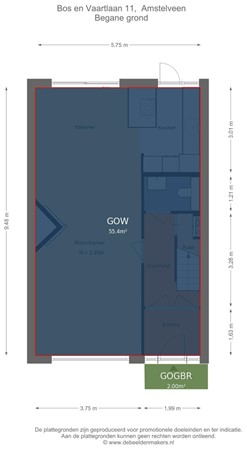 Floorplan - Bos en Vaartlaan 11, 1181 AA Amstelveen